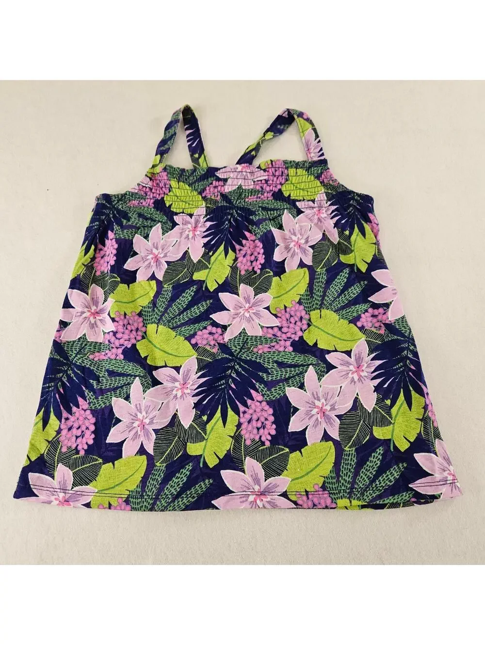 The Children’s Place Girls Floral Tank Top Size L (10/12) Tropical Summer Cami
